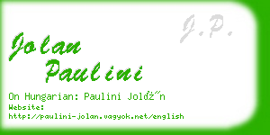 jolan paulini business card